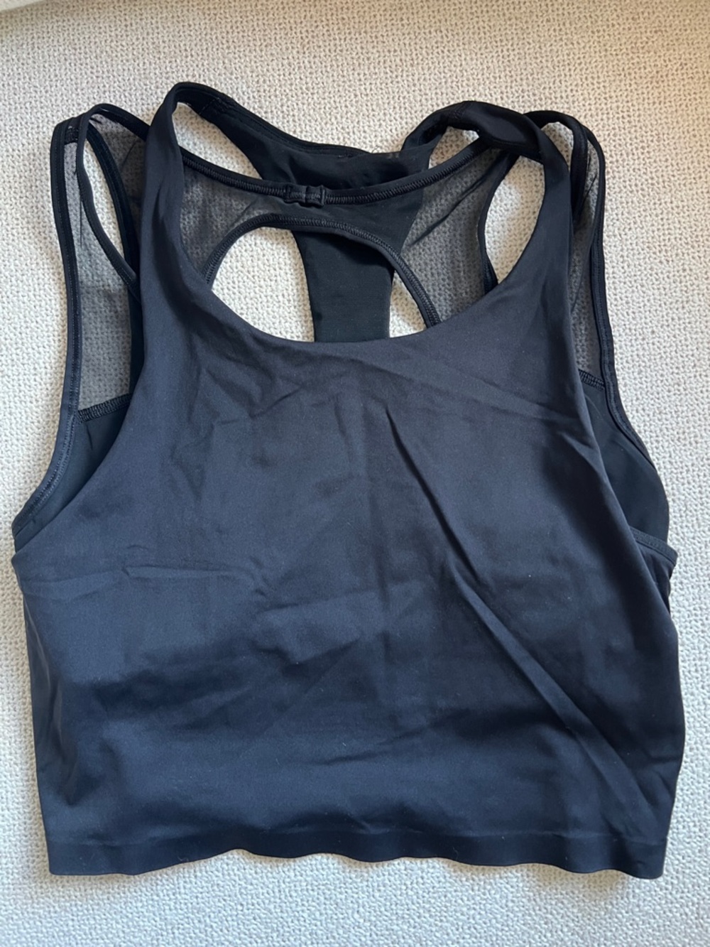 Lululemon Black Racerback Sports Crop Top